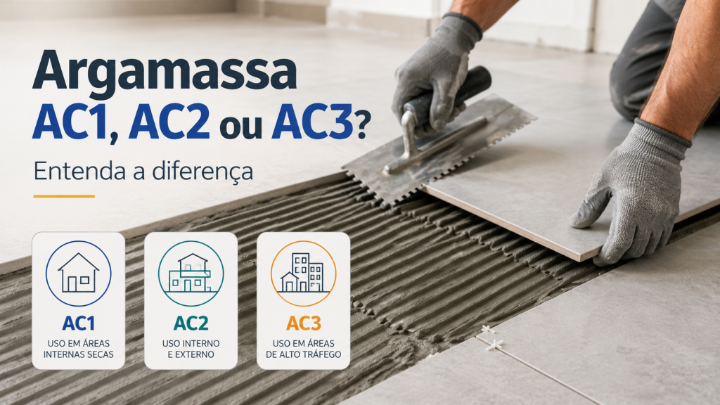 Argamassa AC1 AC2 ou AC3 para aplicação de porcelanato