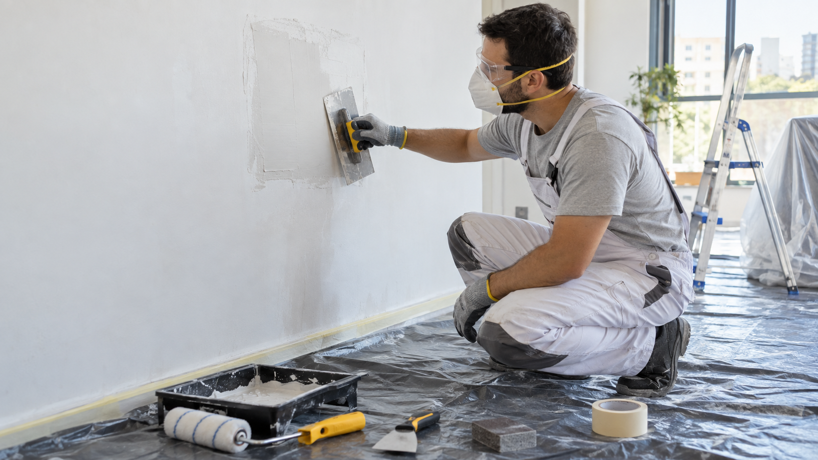 Como preparar parede para pintura com massa e desempenadeira
